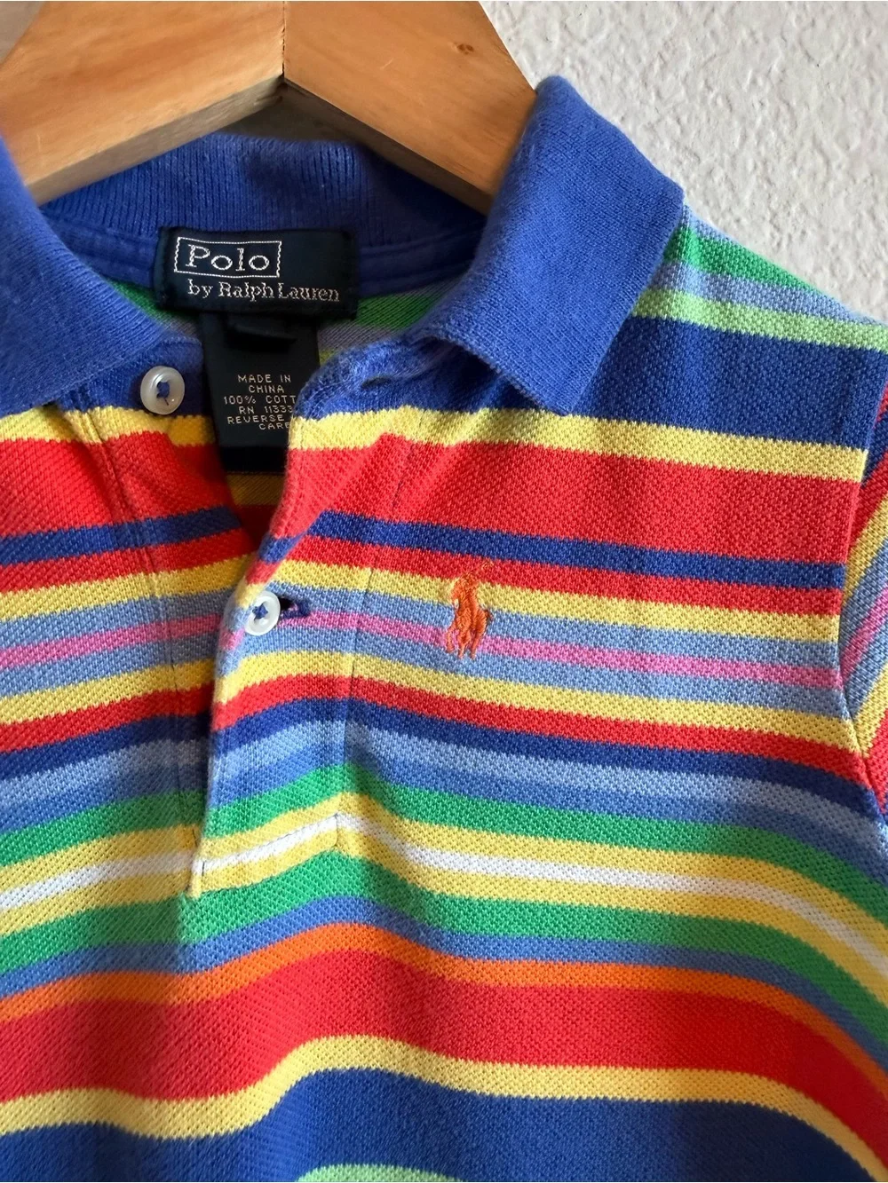 Polo by Ralph Lauren Cotton Multi-Stripe Short Sleeve Polo Romper Blue Red Green